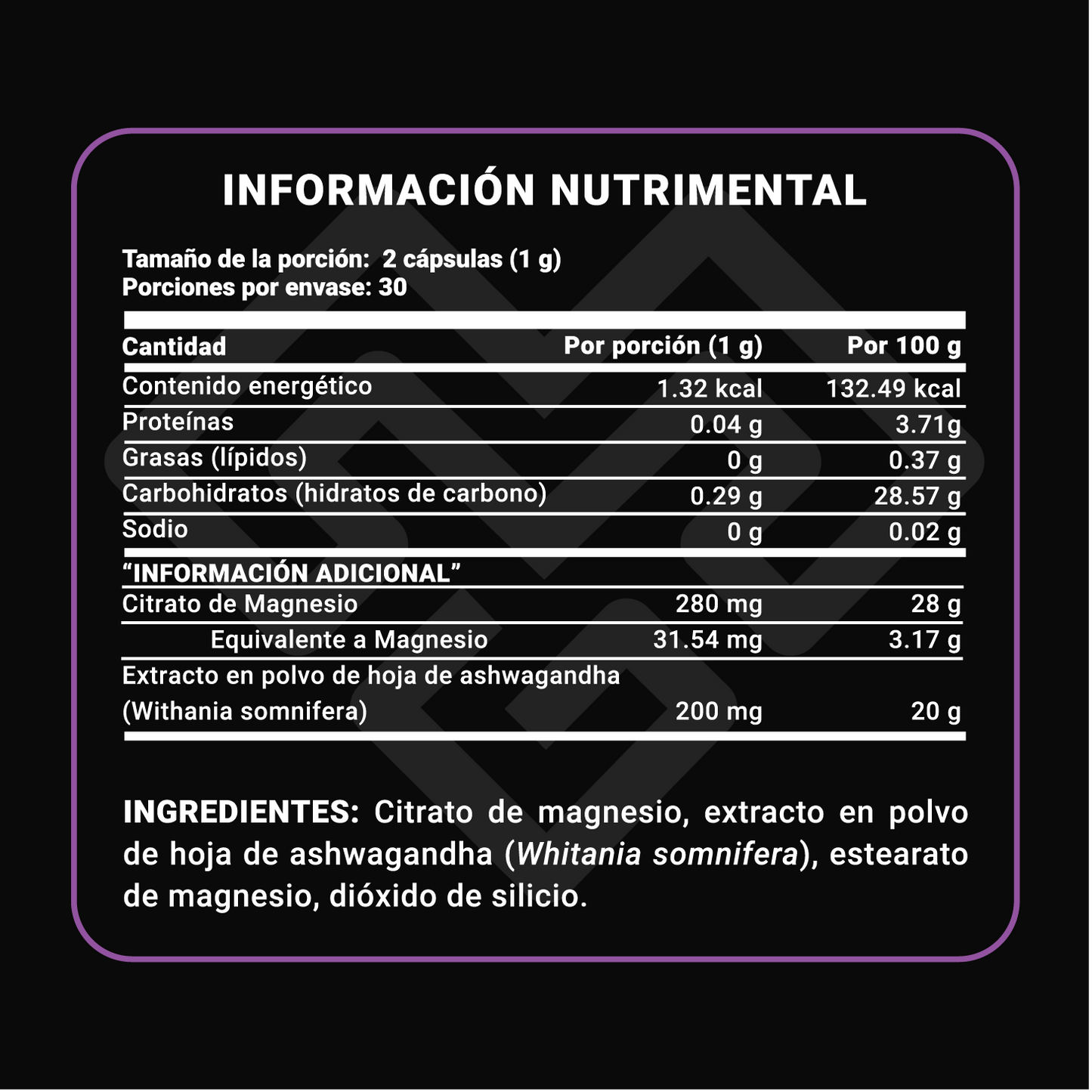 CITRATO DE MAGNESIO + ASHWAGANDHA
