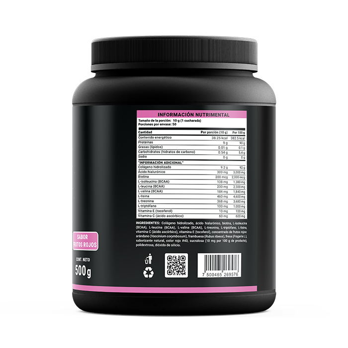 COLÁGENO HIDROLIZADO + ÁCIDO HIALURÓNICO + BIOTINA + BCAA
