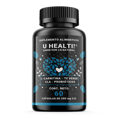 L-CARNITINA + TÉ VERDE + CLA + PROBIÓTICOS